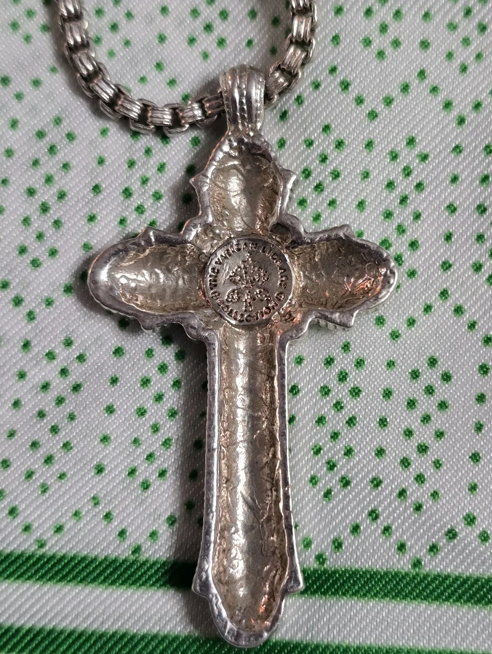 The Vatican Library Collection Silver Tone Crucifix Necklace - Religious Pendant